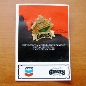 Vintage SF Giants Baseball I Feel Good Night at Candlestick Park Chevron Gas Pin